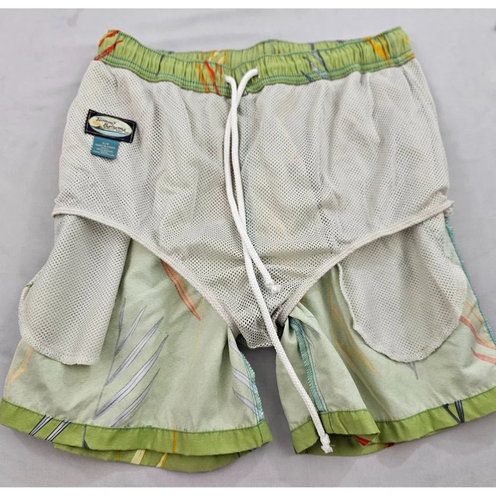 Tommy Bahama Relax trunks swimwear mens S Small pockets green floral